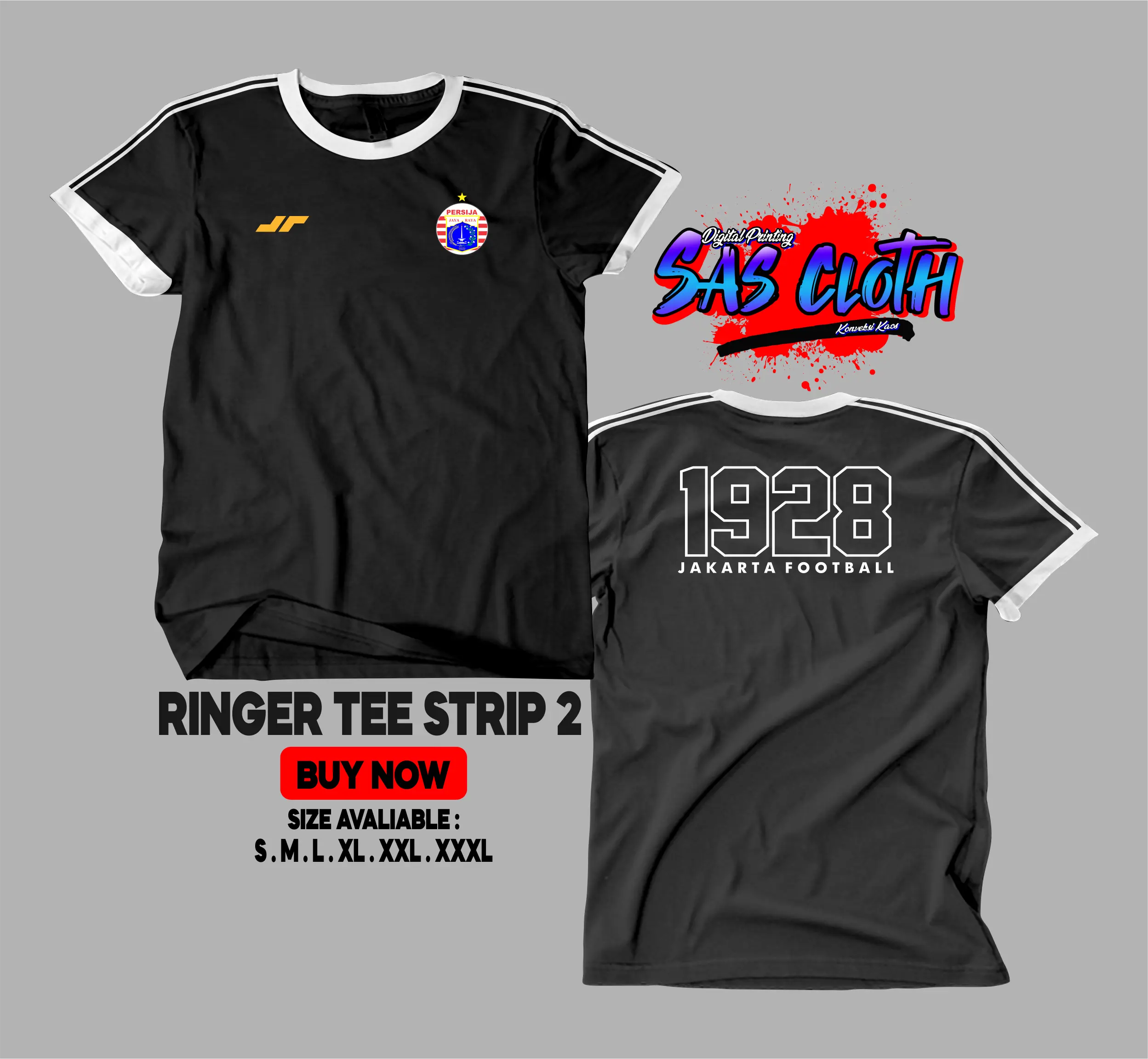T-Shirt PERSIJA 1928 JAKARTA FOOTBALL / kaos the jak mania Combed Distro High Sablon Digital