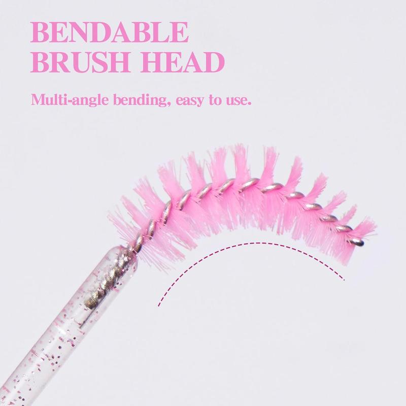 Product Introduction of MAANGE Disposable Eyelash Brush, Summer Makeup, 20pcs Portable Eyelash Spoolie Brush, Makeup Tool for Women Girls Outdoor Travel, Pink Black Clear To Choose 12