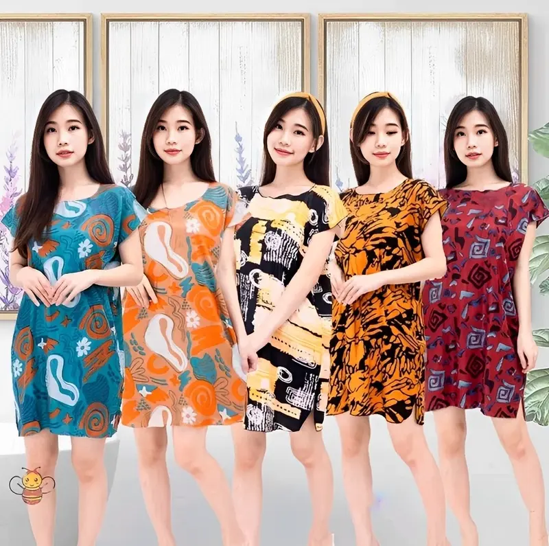 Daster Wanita Sultan Terbaru 2024 Renda Warna Hitam Motif Salur Rayon Busui Resleting Motif Kekinian Murah Lengan Pendek Nyaman Batik Santai 6