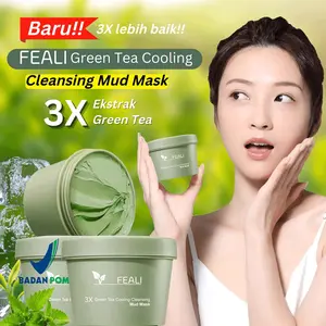 FEALI Green Tea clay mask/masker wajah green tea Hijau Komedo