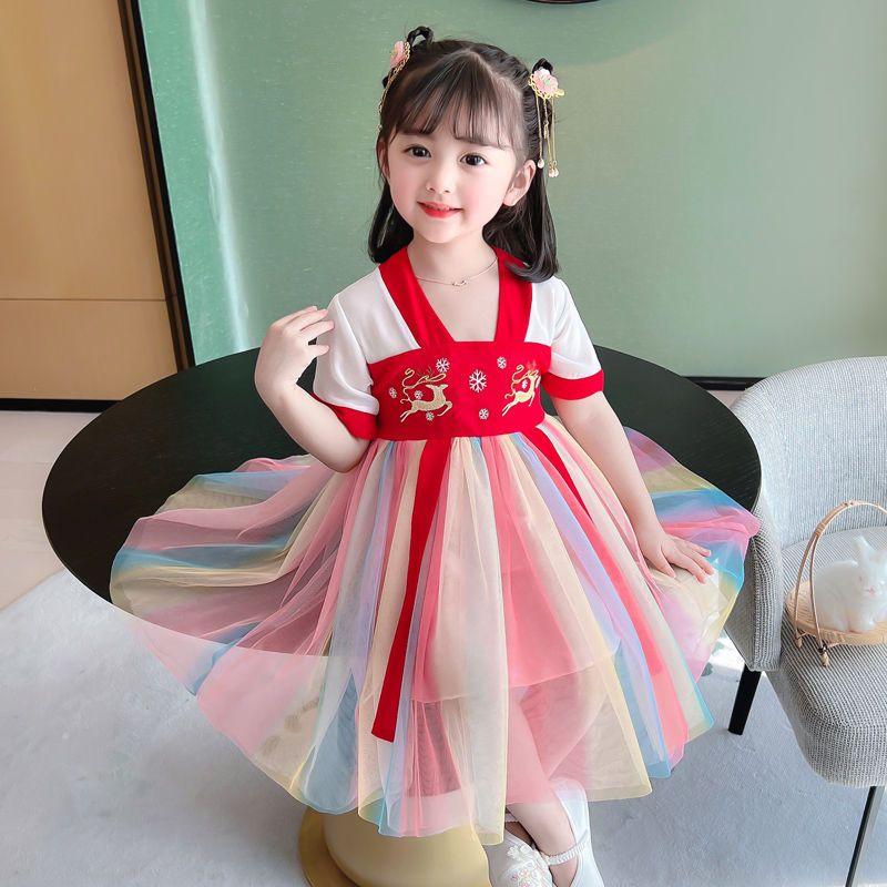 Hanfu Girl's Thin Dress Tang Suit Summer Chinese Style Baby Children's Clothing 8