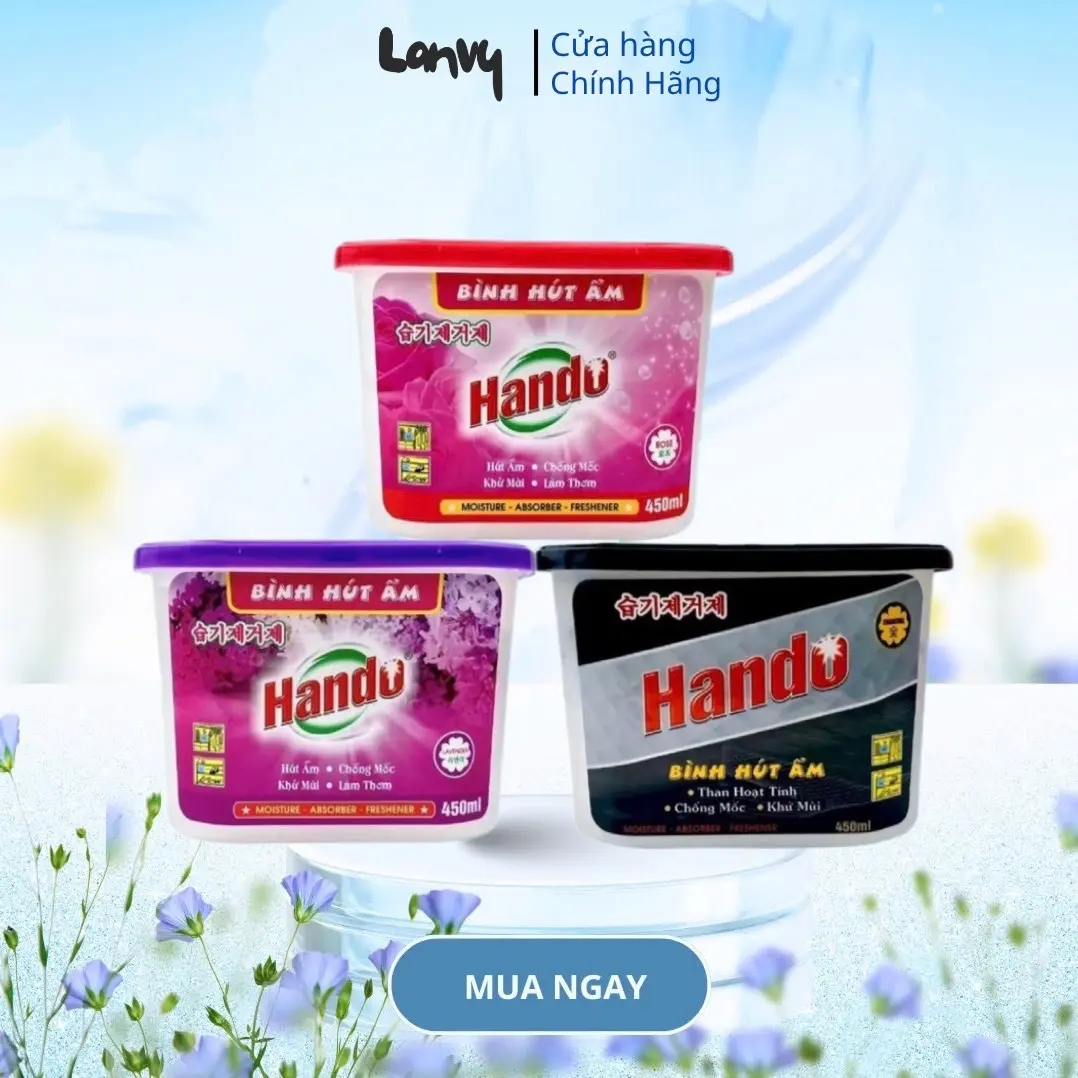 [Lanvy] Bình hút ẩm, khử mùi Hando 450ml (hương hồng, lavender)