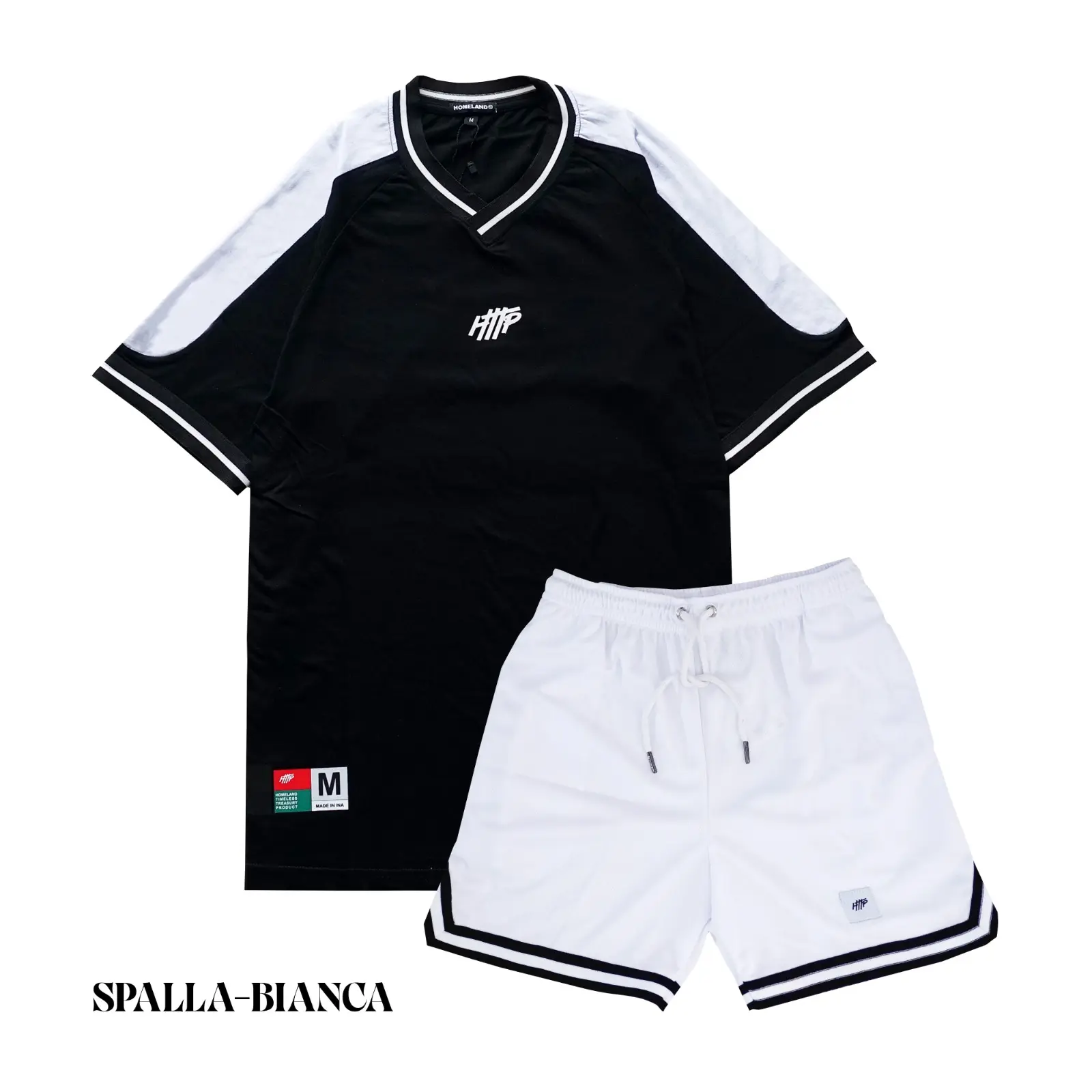 HTTP - Spalla - Baju Satu Set Celana Pendek Boardshort Kaos Pendek Baju Lengan pendek Setrip pria setelan