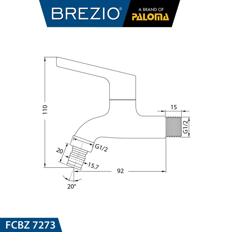 BREZIO Keran Mesin Cuci Selang Taman FCBZ 7273 /  Dinding Tembok Kran Air Black 8