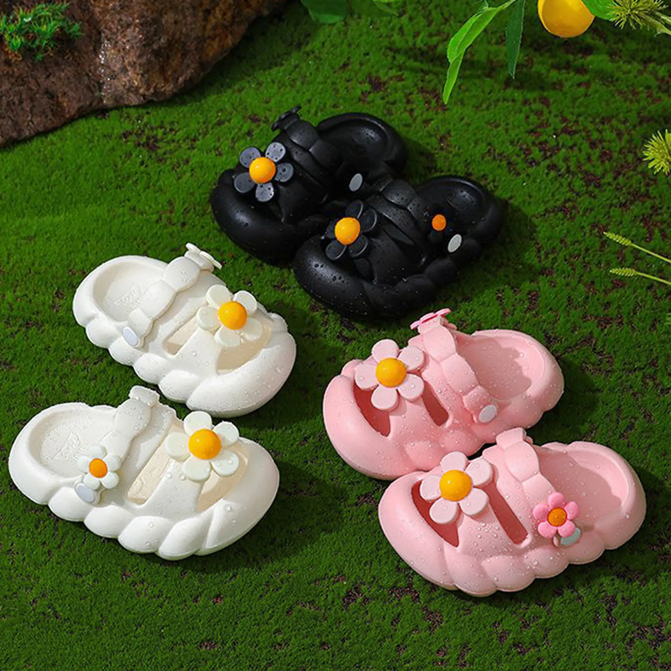 PROMO 5.5 IMPORT OkayBaby B348 Sandal Slop ( BAHAN EVA ) Flower Anak Perempuan Kekinian Sendal Casual Fashion Bahan Empuk Anak Cewek Lucu Kaki Anti Slip Anti Licin Umur 1-7 Tahun Terbaru