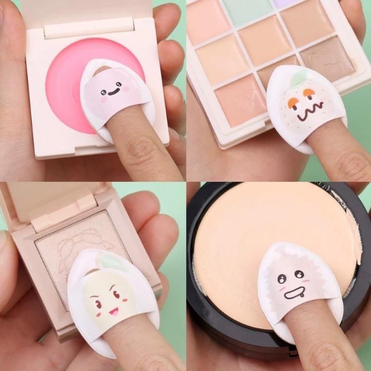 [MNS] Set 5 miếng mút mini đeo ngón tay đánh kem nền, che khuyết điểm, phấn nước , má hồng, dùng cả ướt và khô hình trái cây ngộ nghĩnh 2