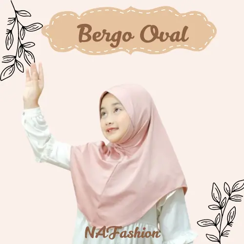 Kerudung Bergo Instan Oval Anak Remaja Usia 3 - 12 Tahun  Size S/M Jilbab