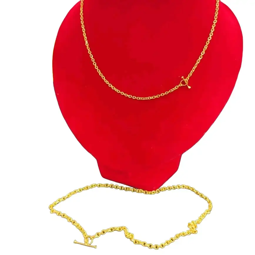 Kalung Nori Palang Perempuan Laki-laki Perhiasan Kuning Pengait