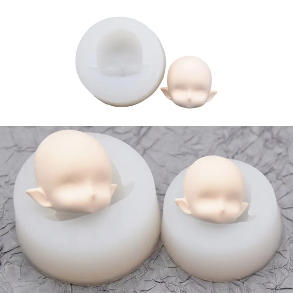 Khuôn Mặt Người BJD-OB11, Gốm Mềm, Phiên Bản Q, Mắt Nhắm Hạnh Phúc, Đất Sét Siêu Nhẹ, Kẹo Mềm, Khuôn Silicon 4.5 Cm 6Cm