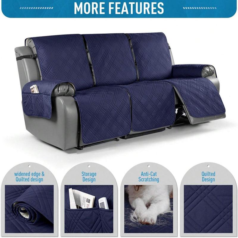 Product Introduction of Recliner Chair Cover, 3 Counts/set Washable Recliner Slipcover with Pocket, Non-slip Recliner Cover, Sofa Protector for Recliner Chair & Pet Furniture, Summer Essentials 2