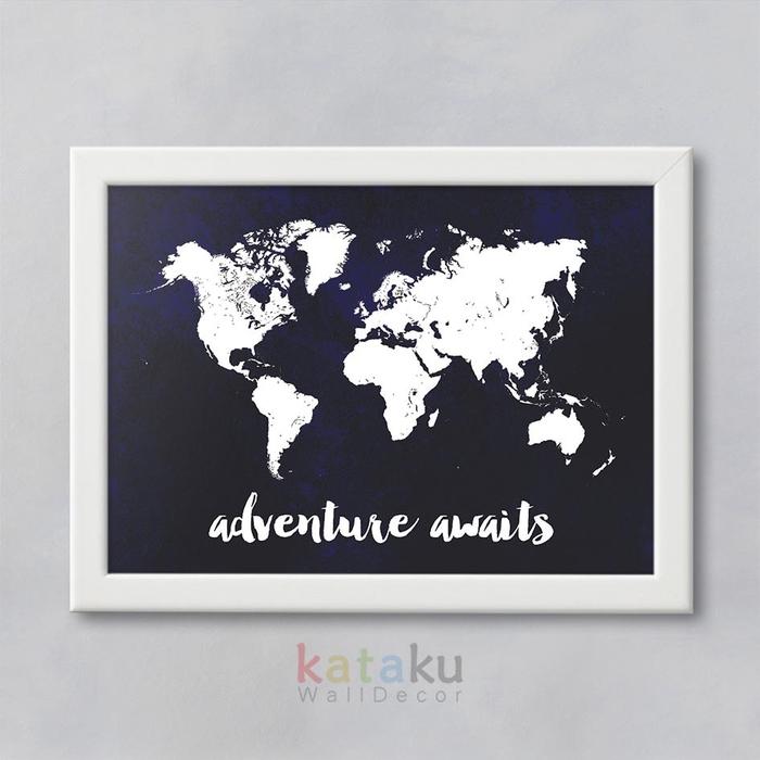 Gambar Hiasan Dinding Poster Wall Decor Peta Dunia Adventure Awaits dari Kataku Wall Decor Kab. Bandung Barat 5 Tokopedia