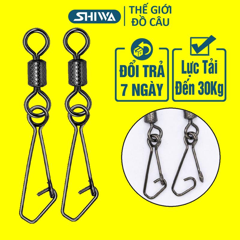  Khóa Link Câu Lure Chống Xoắn - Móc Khóa Link Câu Cá Khóa Chống Xoắn Ma Ní Câu Cá 2 Vòng Tải 30Kg,Đồ Câu SHIWA 