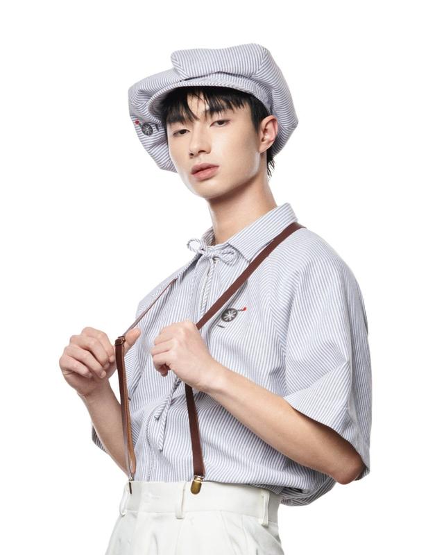 Mũ Nồi Beret Vải Kẻ Sọc Unisex LIDER POPEYE BERET HAT - Striped Grey/Black