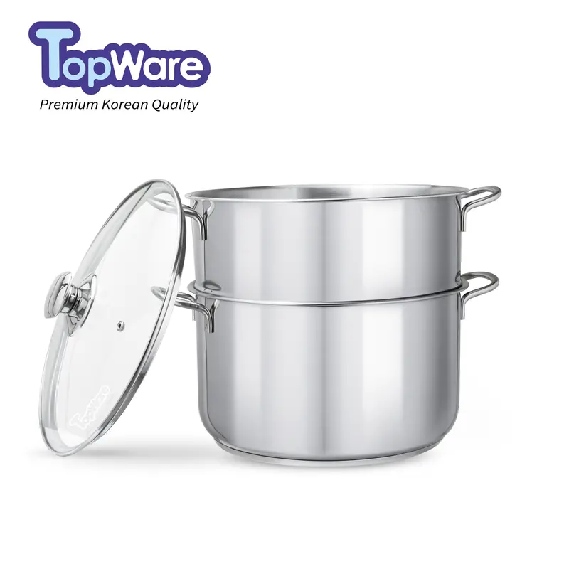 Bộ Xửng Hấp Đáy Từ Inox 3 Đáy Cao Cấp TOPWARE - Size 24/26/28 Dày hơn loại phổ thông 30% nồi hấp 2 tầng 2