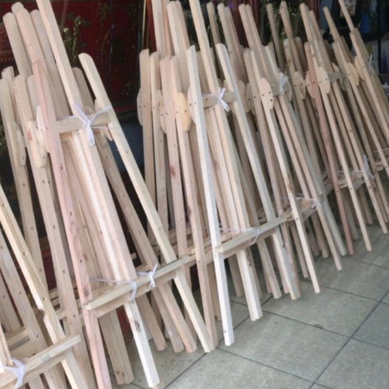 Giá vẽ tranh bằng gỗ dùng làm kệ trưng bày hình ảnh, kệ đỡ hình cưới cao 130cm, 150cm.