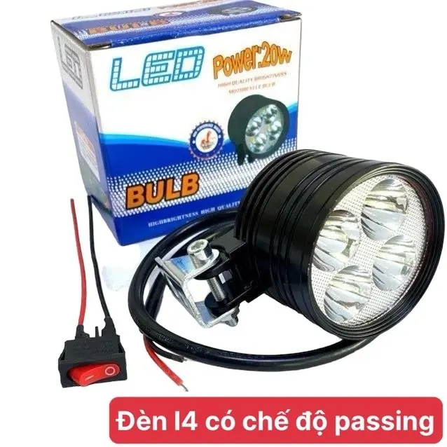 Đèn trợ sáng l4 Ngắn 3 chế độ Sáng(tặng kèm công tắc bật tắt) Phụ Kiện Phụ Tùng