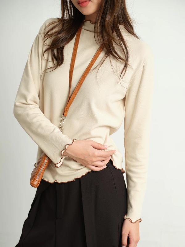 Áo thun lót lông giữ nhiệt mix viền - Border Pullover - ufo.thebasic