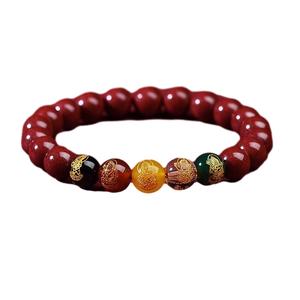 Gelang Tangan Dewa Kekayaan, Tahun Zodiak Lelaki, Arah Lima, Uniseks, Gelang Pasir Cinnabar Ungu dan Emas, Pasir Diraja, Barang Kemas Bertuah Jewelry Bracelets Bangles