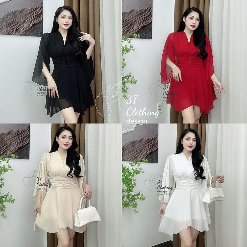  Set đồ bộ nữ giả đầm cao cấp 2 trong 1 phối eo chun co giãn vải voan tơ 2 lớp may chuẩn form bigsize 40-80kg mã B22 