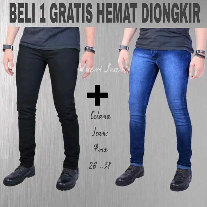 Celana Jeans Pria Slim Fit Bahan Streach Pensil Bagus Melar Ngaret Karet Adem Skinny cowo Panjang slimfit cowok Street melar 0