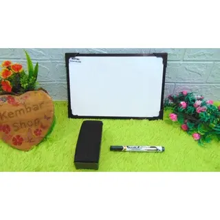 PAHE-WB2030 PAKET HEMAT PLUS SPIDOL DAN PENGHAPUS! WHITE BOARD BLACK BOARD PAPAN TULIS  BELAJAR ANAK 2 SISI BOLAK BALIK 4