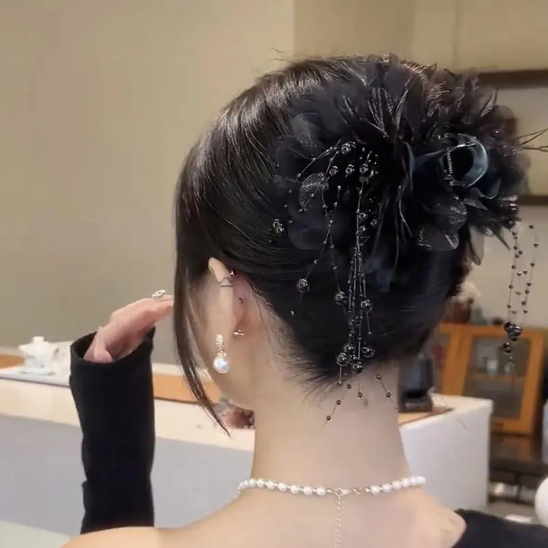 Kẹp Tóc Cá Mập Tóc, Phong Cách Cổ Điển Hàn Quốc, Tua Rua Hoa Bướm Cổ Tích Cỡ Lớn, Phụ Kiện Tóc phồng, Phụ Kiện Đội Đầu, Sang Trọng Và Dễ Phối Đồ 5