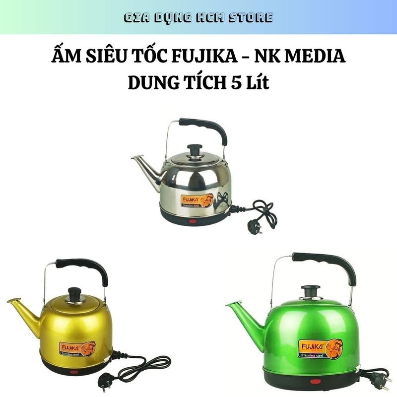 Ấm siêu tốc inox FUJIKA MEDIA dung tích 5L công suất lớn 1500W Hàng CHÍNH HÃNG Đun Nước Ấm Đun Bình Đun Nước Đun Siêu Tốc Bảo Hành .