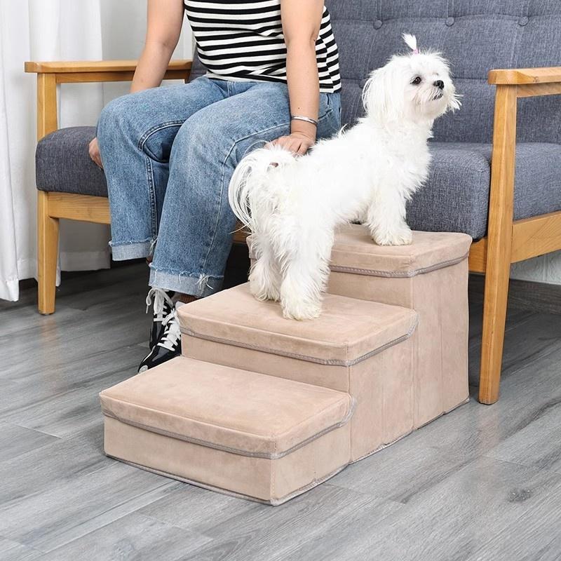 Product Introduction of 【SG Pet Supplies】Dog stairs Pet foldable stairs with storage and house mat bed ramp slope step dog stair puppy ladder climb 29026784195 9