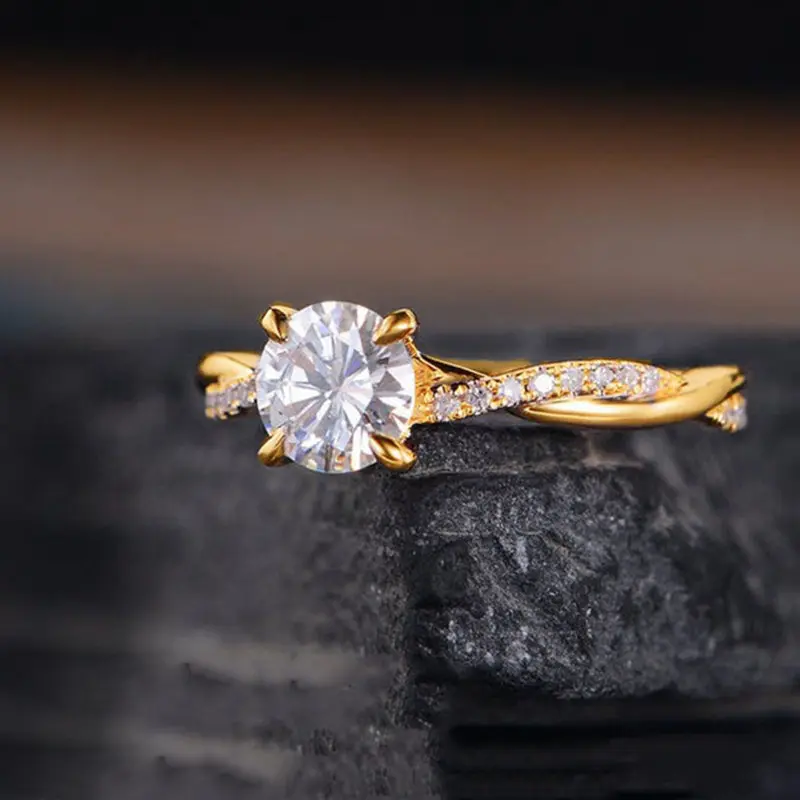 Twist Exquisite Engagement Wedding Ring Female Twist Solitaire Eternal Bride Female Commitment Ring Anniversary Ring