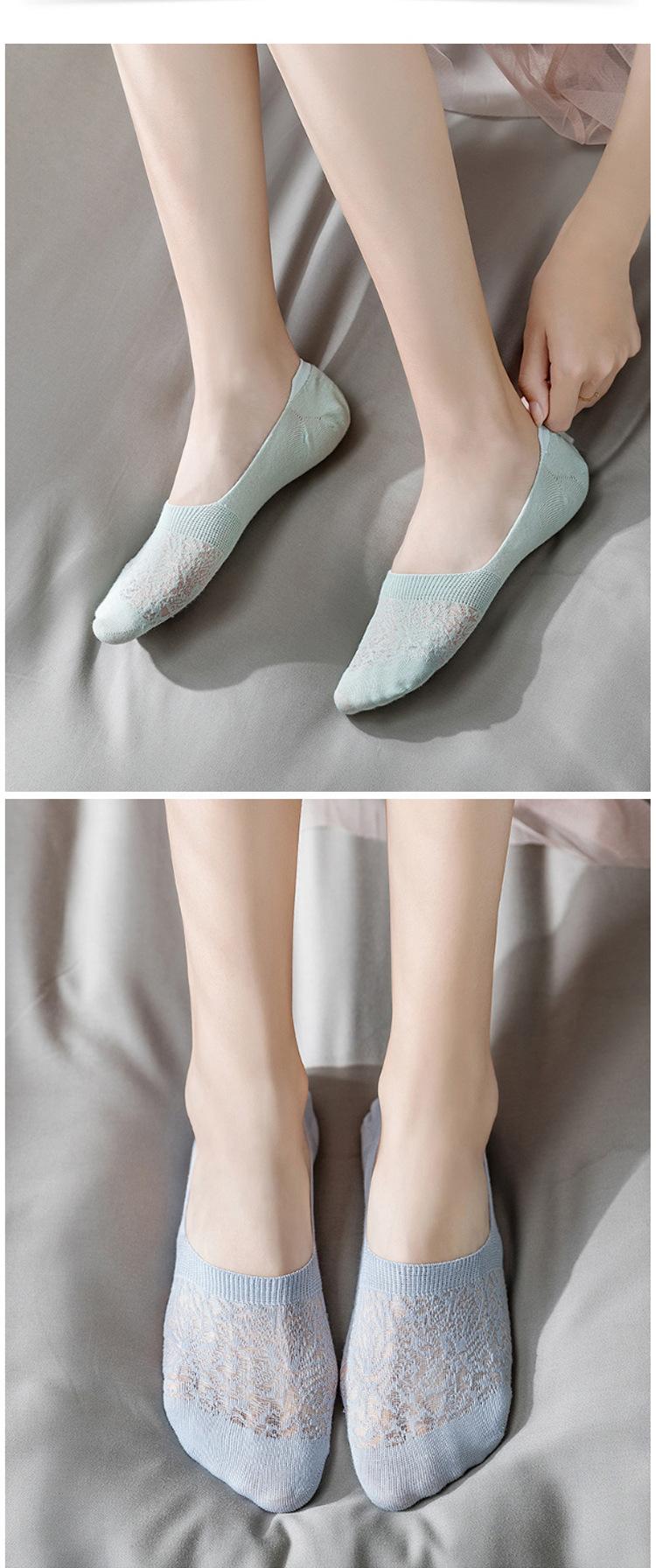 Product Introduction of Wholesale Solid Color No-Show Socks for Women |   Breathable Mesh Invisible Liner Socks |   Non-Slip Lace Boat Socks Perfect for Spring . Summer! 6