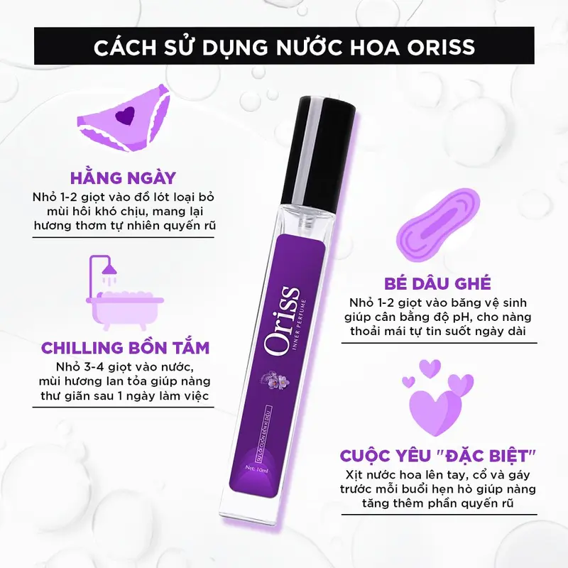 Set Sản Phẩm Chăm Sóc Vùng Kín Oriss Dành Cho Nữ: 1 Dung Dịch Vệ Sinh Nữ Tía Tô 200ml + 1 Nước Hoa Vùng Kín 10ml 5