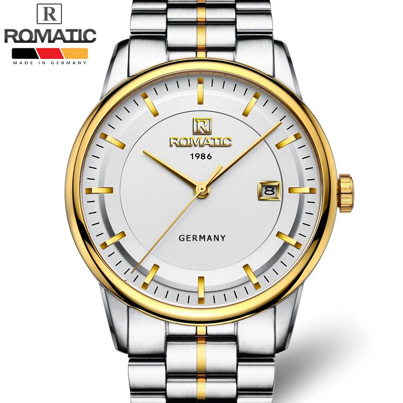 Đồng hồ Nam ROMATIC  Máy GERMANY, Khóa Bướm Cao Cấp, Dây Thép Tốt Không Gỉ