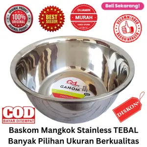 [BISA COD] DISKON Baskom Stainless TEBAL Banyak Pilihan Ukuran Berkualitas Baskom Tebal Baskom Tinggi Mangkok Sop Mangkuk Sayur Kobokan Mangkok Tinggi Wadah Makanan Murah