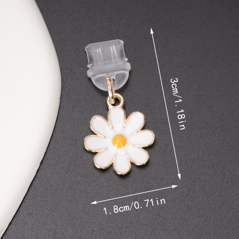Daisy Design Phone Charging Port Dust Plug, Cute Flower Design Phone Charging Port Decorative Pendant, Phone Accessories 1