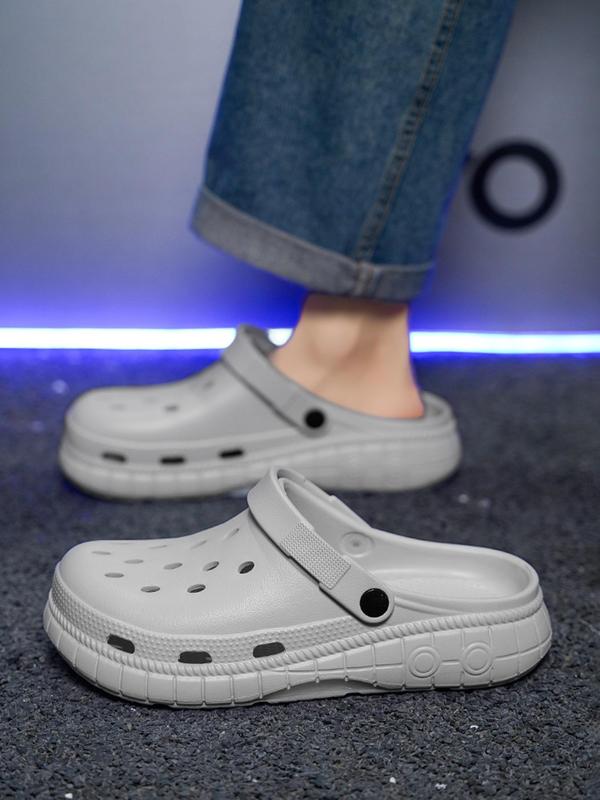 Women's Sporty Plain Color Hollow Out Design Clogs, Casual Comfortable Breathable Clogs, Fashionable Shoes for Indoor & Outdoor Wear 1