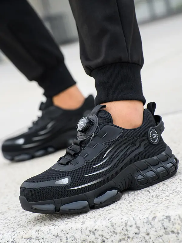 Men's Sporty Lace Up Hiking Shoes, Casual Comfortable Breathable Sports Shoes, Fashionable Anti-smash and Anti-puncture Shoes for Daily Wear 2