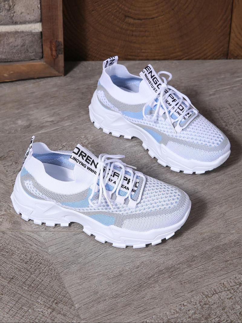 Product Introduction of Women's Fashionable Lace Up Low Top Sneakers, Casual Comfortable Breathable Sports Running Shoes, All-match Basic Shoes for Daily Wear 3