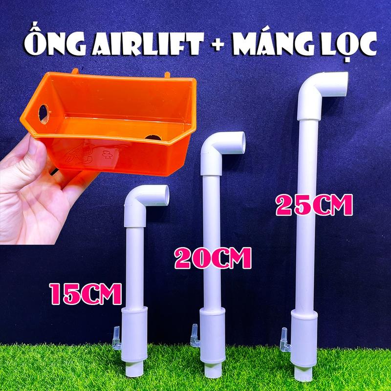 Ống bơm airlift, bơm nước bể cá bằng khí oxy, tự chế lọc vi sinh 0