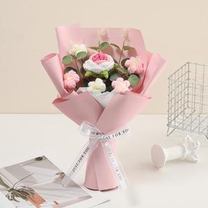 Handmade Crochet Flower Bouquet, 1 Count Artificial Flower Bouquet, Knitted Yarn Flowers for Birthday Gift, Home Decor, Party Decor, Fruit