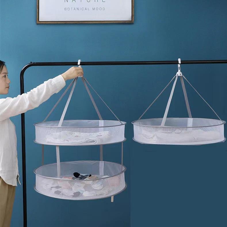 Giỏ lưới phơi đồ lót, tất vớ, áo len, cọ và mút trang điểm chống biến dạng, dung tích lớn, xoay 360 độ NC81 5