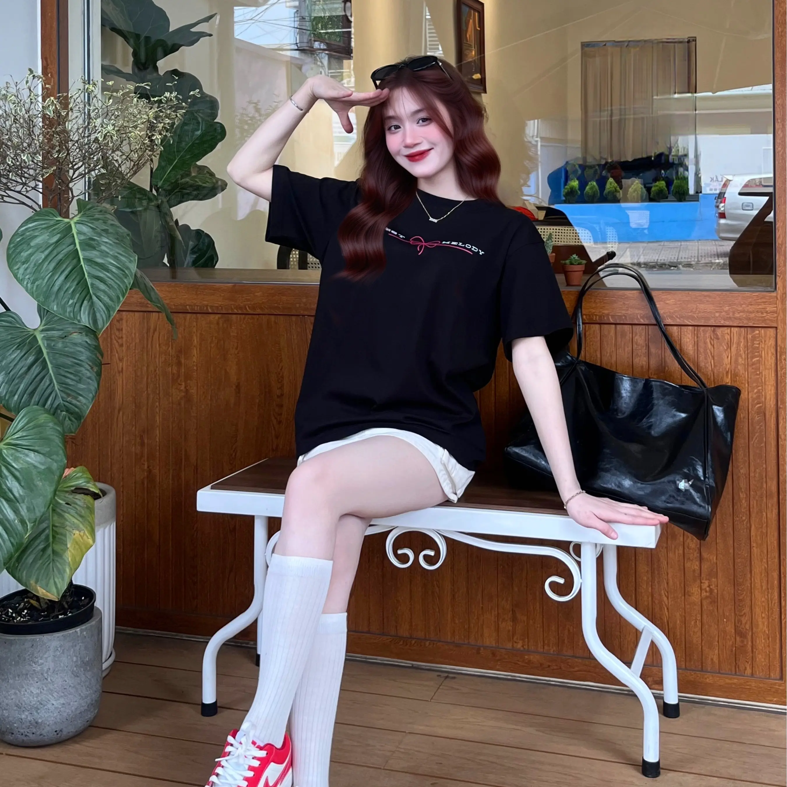 Áo thun, Áo phông local brand THE WEINS, mẫu Best Melody, áo thun form rộng hottrend 2025 nữ, cổ tròn basic, áo phông oversized tay lỡ nữ,  vải  cotton compact extra co giãn 2 chiều thấm hút chất lượng cao cho nữ Menswear