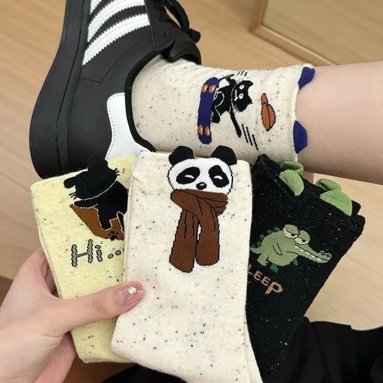 Tất Dễ Thương Và Xinh Xắn, Dành Cho Nữ, Phong Cách Mùa Xuân Và Mùa Hè INS Nhật Bản, Tất Xếp Chồng Ống Hoạt Hình, Ý Tưởng Ống Tất Nữ