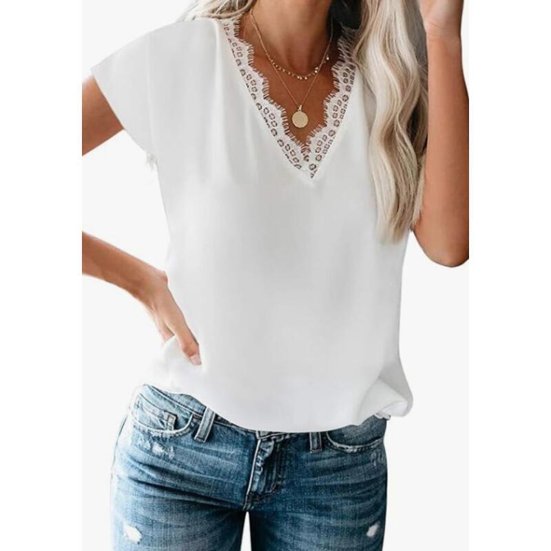 Product Introduction of New fashion versatile shirt lace top popular new product 1