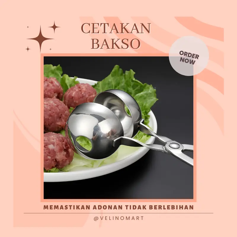 Alat Pembuat Cetakan Bakso Meatball Scoop / Cetakan Bakso Bahan Stainless Anti Lengket / Scoop Cetakan Bakso Model Gunting 2