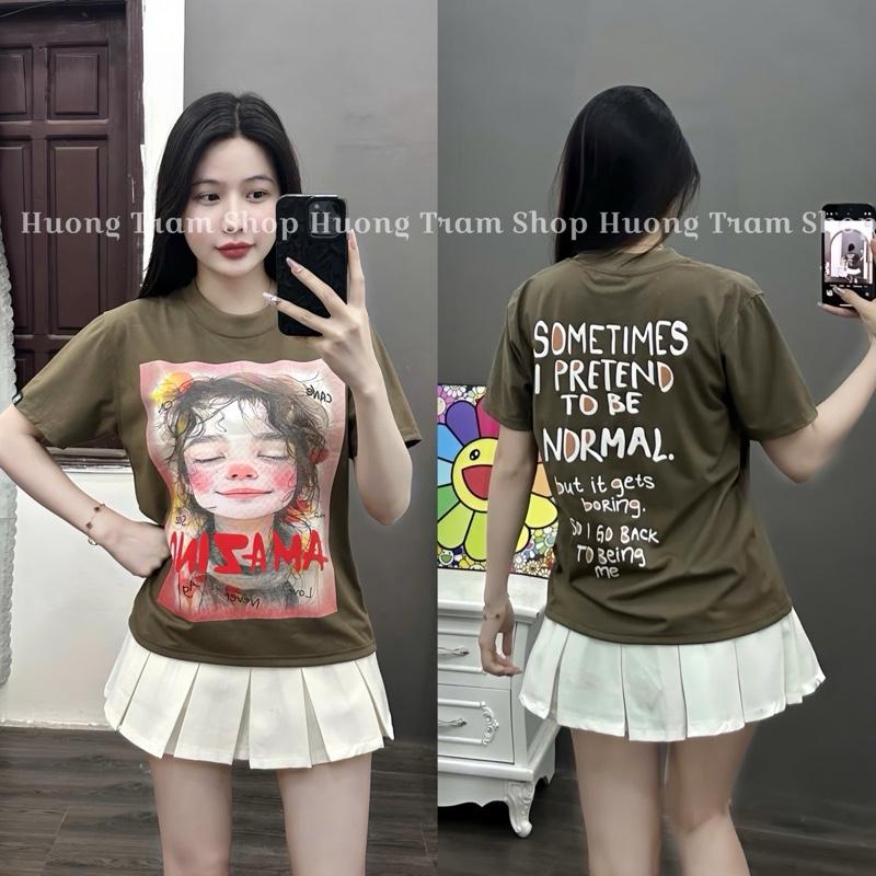 Áo Thun Babytee(35-55kg) cotton 4 chiều - Cô Gái SomeTime in 2 mặt , Form dáng ngắn , Chất cotton 4 chiều mềm mát , bo viền cổ , Hương Trầm Shop 2