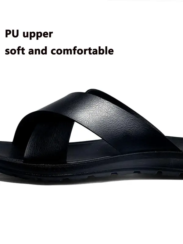 Men's Simple Plain Fashion Slippers (1 Pair), Casual Fashionable Wide Fit Slippers for Summer, Lightweight Breathable Non-slip Slippers for Indoor and Outdoor 5