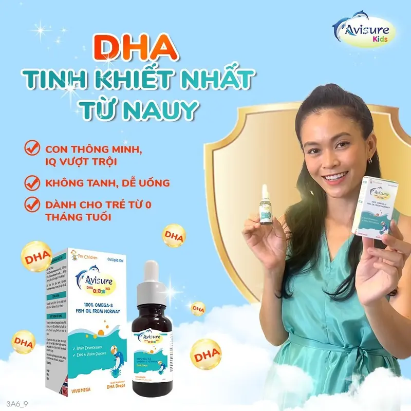 DHA cho bé Avisure DHA EPA, Omega 3 tinh khiết NaUy phát triển trí não, bé thông minh mắt sáng 0