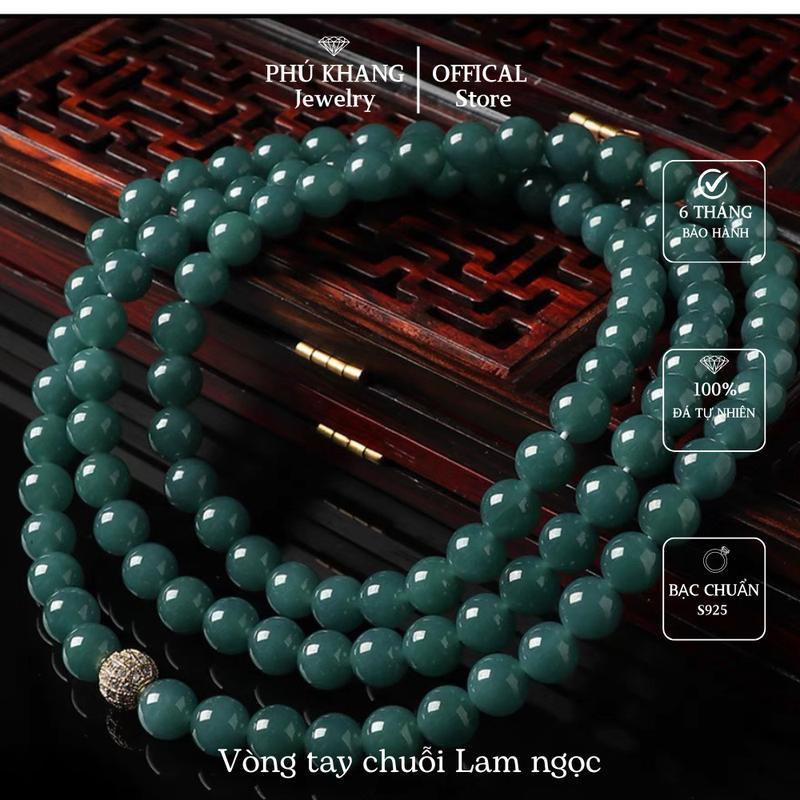 Vòng Tay, Vòng Cổ Lam Ngọc Loại A, Nhiều Size Hạt, Có Kiểm Định