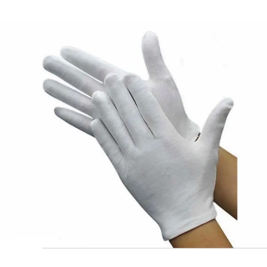 Set 10 đôi găng tay vải cotton trắng