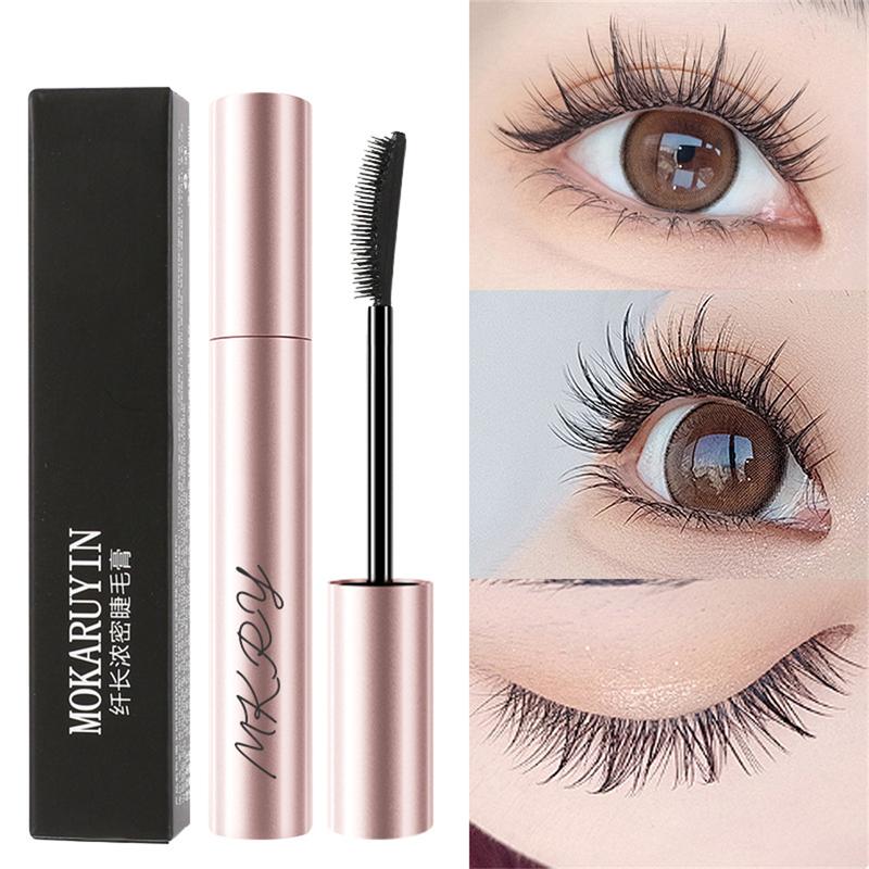 Mascara Không Thấm Nước 4D Sợi Tơ Tằm Lông Mi Cong phồng Mascara Dày Lâu Trôi 24H Chống Nhòe Kéo Dài Màu Đen Và Nâu Nuôi Dưỡng Nối Mi Trang Điểm Mắt